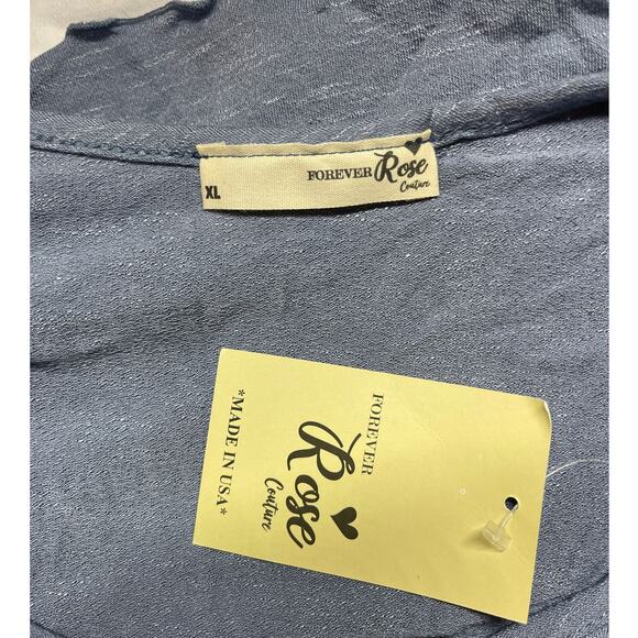 Forever Rose Couture Juniors Blue Short Sleeve Open Shrug Cardigan NEW XL - Picture 6 of 10